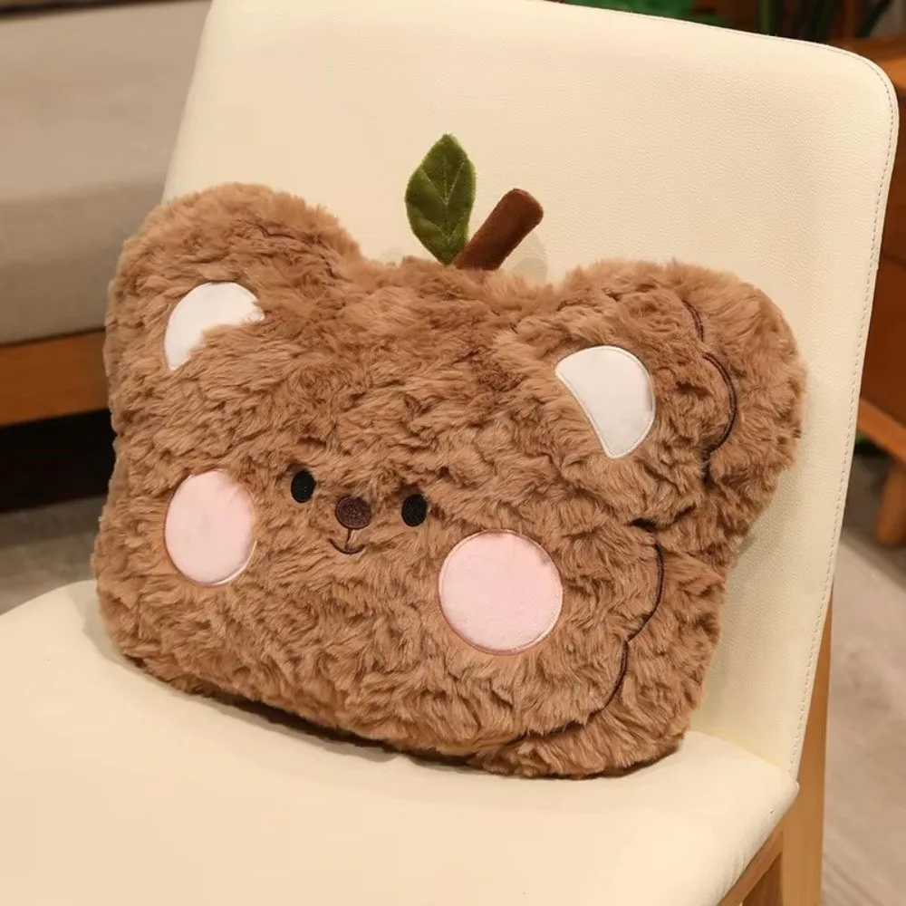 Seat Companion Soft Curly Fluff Bear Plush Pillow Blush Cheek Cute Stuffed Pillow Kawaii Adorable Sofa Cushion Waist Protection