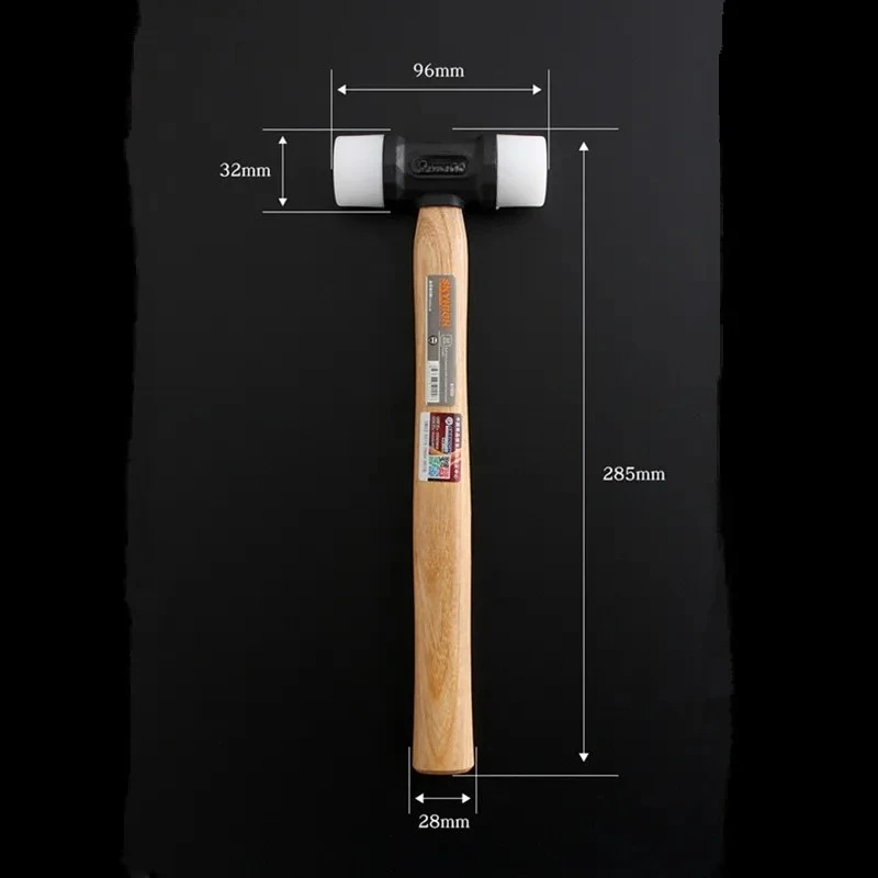With Walnut Wood Handle DIY Installation Hammer Repairing Tools 32mm Nylon Hammer Leathercraft Carving Hammer
