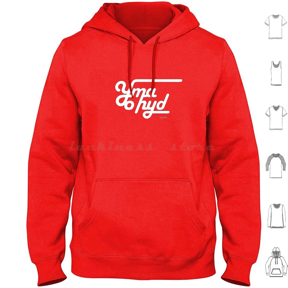 Yma O Hyd Old School Typographic Design Hoodies Long Sleeve Yma O Hyd Wales Welsh Cymru Cymraeg Football Soccer Qatar