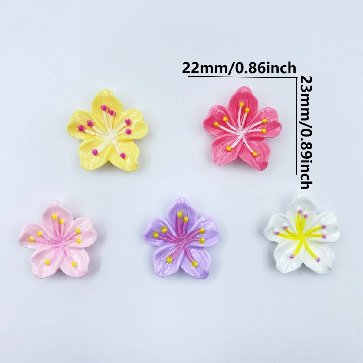 Cherry Blossom Flat Back Figurines Resina, DIY Scrapbook Bow Acessórios, Artesanato Em Casa, Requintado, 15Pcs