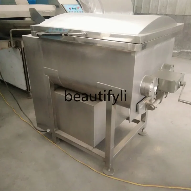 

Automatic vacuum mixing machine, sausage filling, blender, automatic discharge stainless steel food blenderX
