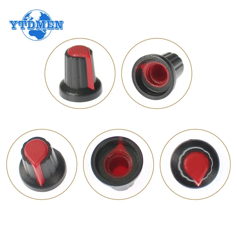 10PCS WH148 Potentiometer Knob Cap 15X17mm 6mm Shaft Hole AG2 Red Knobs