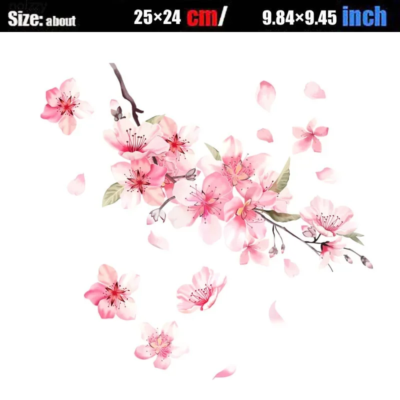 Pink cherry blossom design car vinyl sticker, love design sticker, for windows and bumpers 40cm PVC
