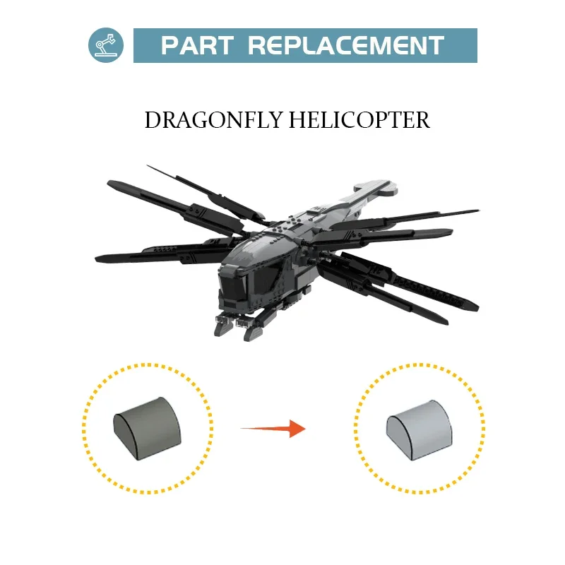 Arrakis Plane MOC-90108Dune-Atreides Ornithopter Building Blocks Kit Dragonfly Plane Thopters Aircraft Brick Model Kid Brain Toy