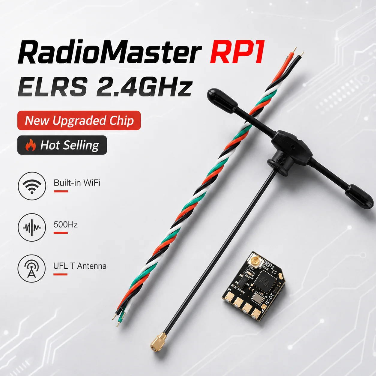 RadioMaster RP1 V2 ELRS Receiver 2.4G CRSF UART Nano RX With 65mm UFL Antenna Low Latency For FPV Quadcopter Fixed Wing RC Parts