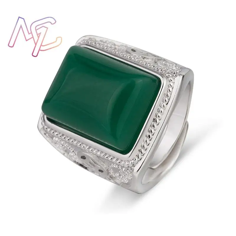 Green Natural Jade Rings Real Jewelry Designer Lucky Talismans Luxury Charm Amulet Fashion Accessories Vintage - view 6