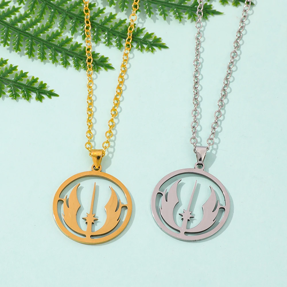 جيدي الطلب رمز الفولاذ المقاوم للصدأ قلادة قلادة القوطية ستار سلسلة للنساء الرجال الهيب هوب مجوهرات هدايا