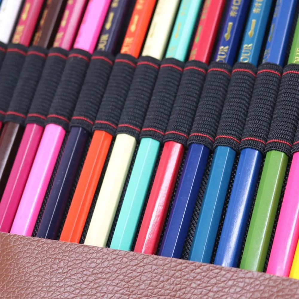 

24/36/48/72 Holes Canvas 20 Hole Roll Up Pouch Pen Curtain Pen Bag Pen Case Stationery Organizer