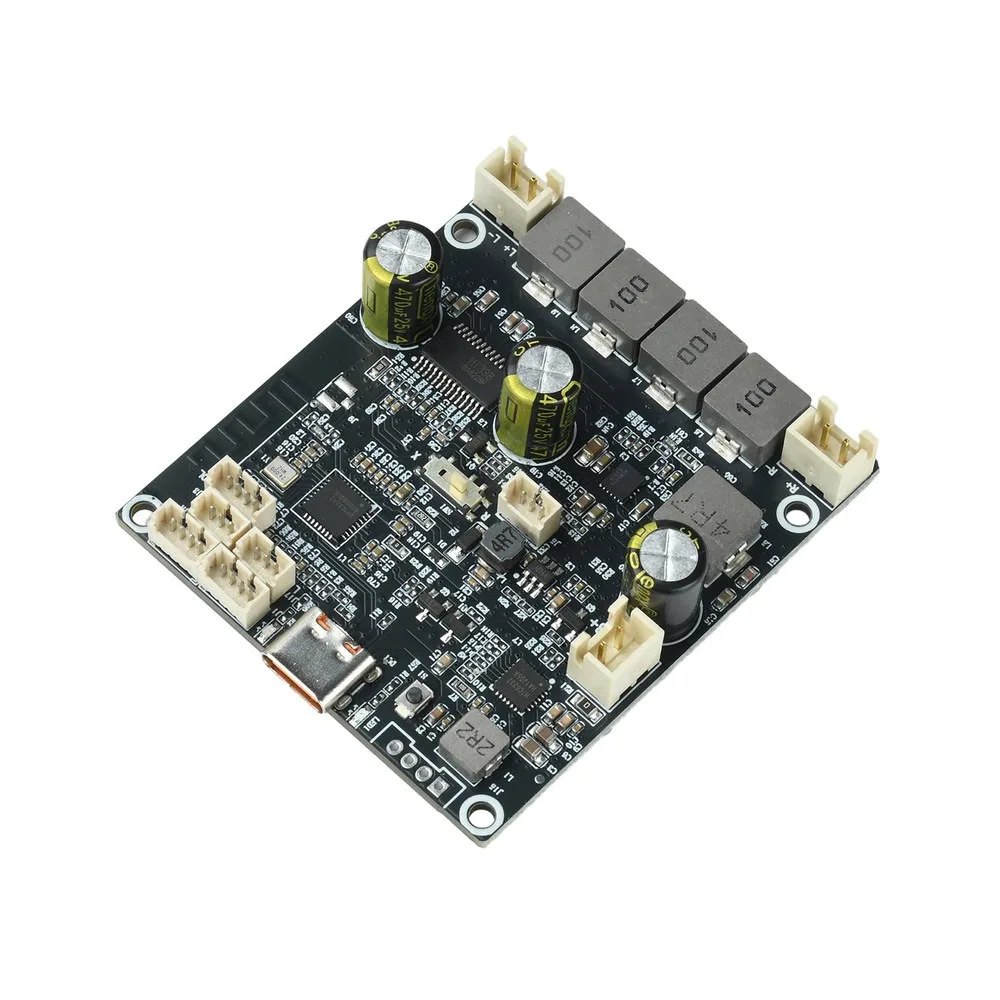 7.4V BT Amplifier Board with Charge & Boost, 2x25W Stereo Output, Type-C Power, for DIY Speaker & Audio Projects.