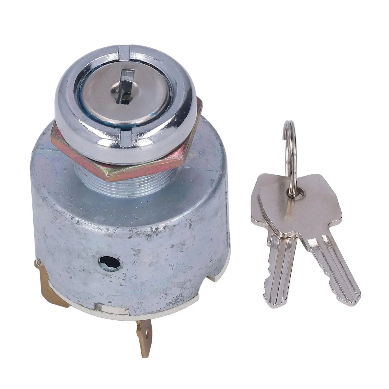 

12V Zinc Alloy Ignition Switch Universal Starter - 3 Terminal, 3 Position with 2 Keys for car & Truck - Easy Installation