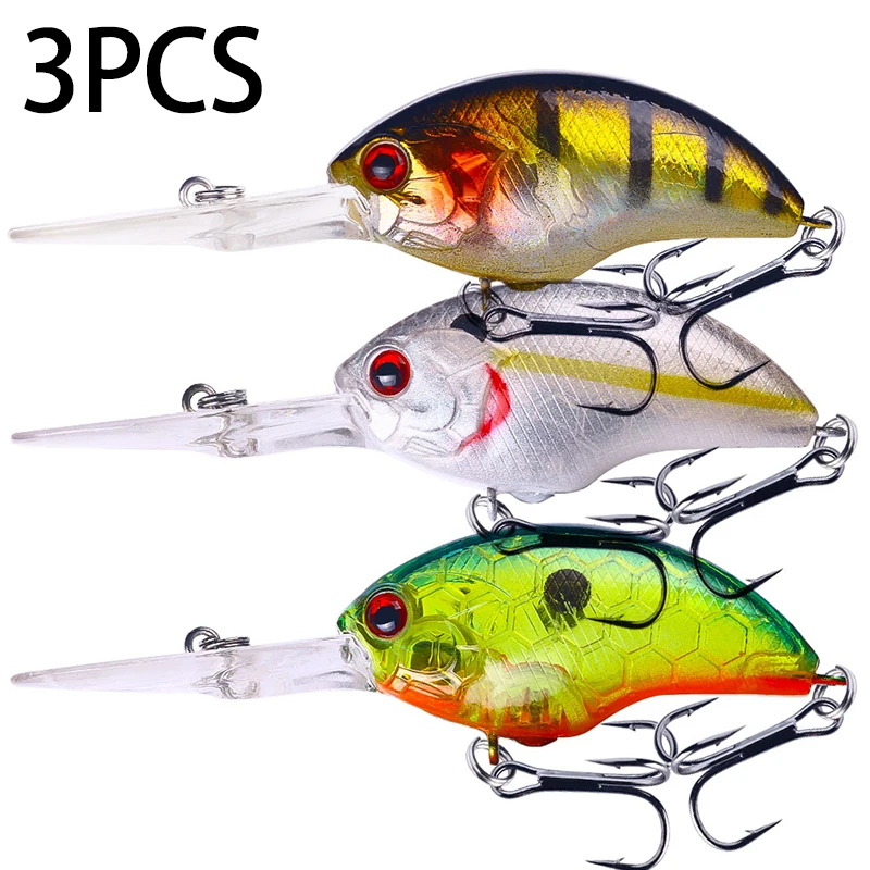 HENGJIA 11,7G 9CM Angelköder Rock Crank Bait Crankbait Minnow Bass Dreifachhaken Schwimmköder Wobbler mit Langer Großer Zunge