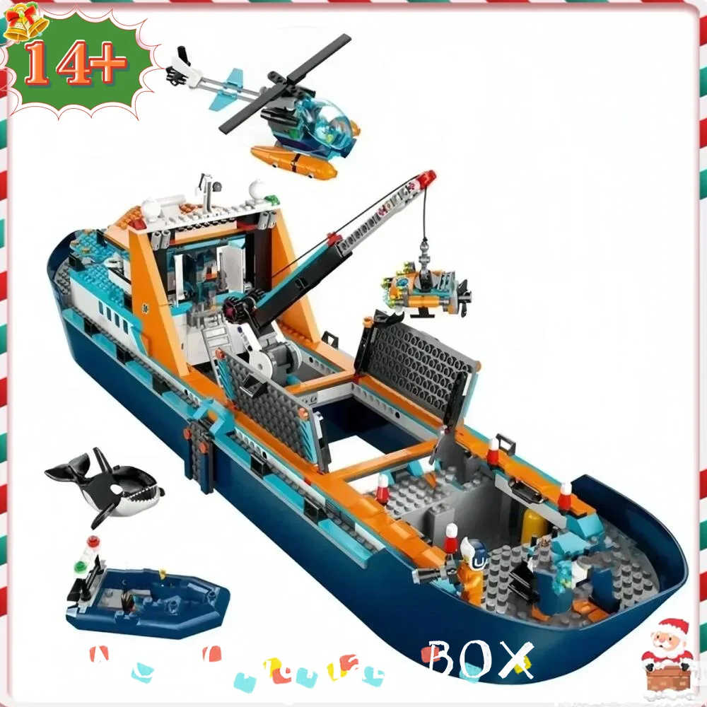 

Новинка 2025: Конструктор «Арктический исследователь» 60368 — Плавающий корабль, лодка, вертолет. Кирпичики для детей. Подарок на Хэллоуин, День рождения.