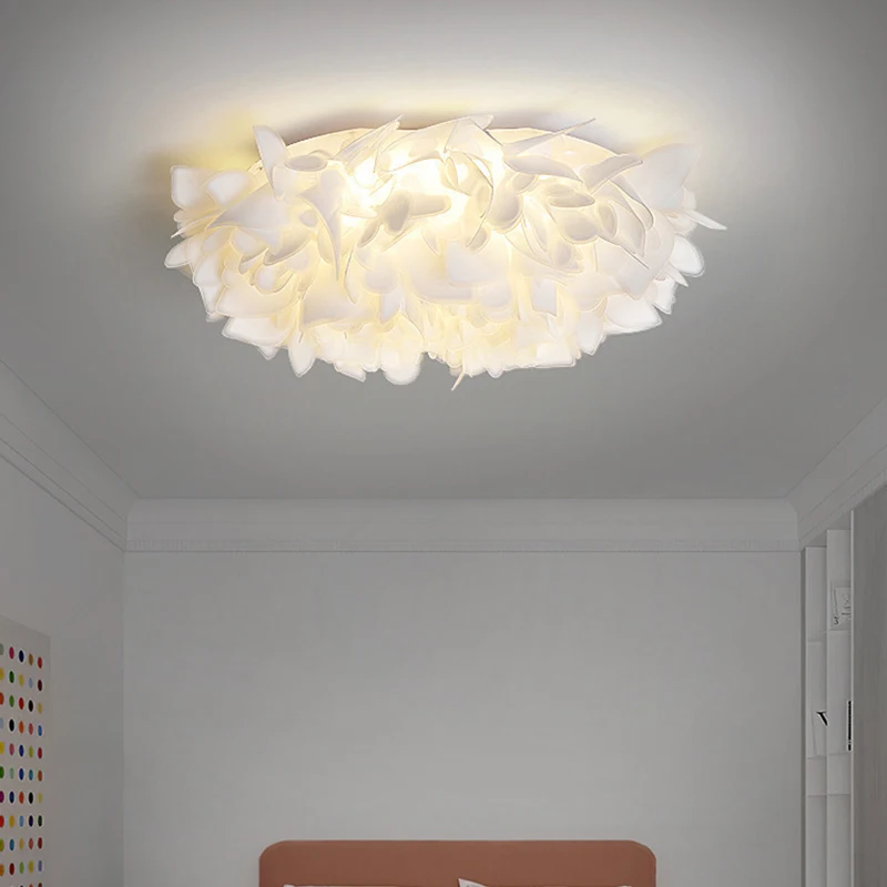 Modern White  LED Chandeliers Ceiling Light Petal Decoration Lamp Holder Bedroom Dining Room Chandelier Ceiling Lamp