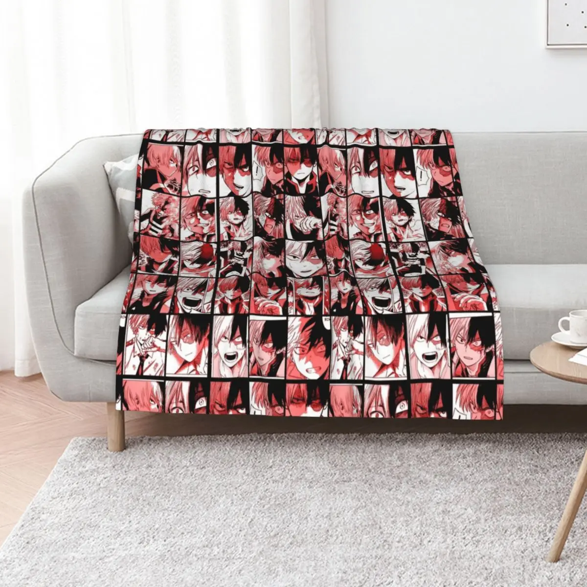 Todoroki shoto collage Throw Blanket Soft Big Hairys Heavy Baby Plaid on the sofa Shaggy Blankets
