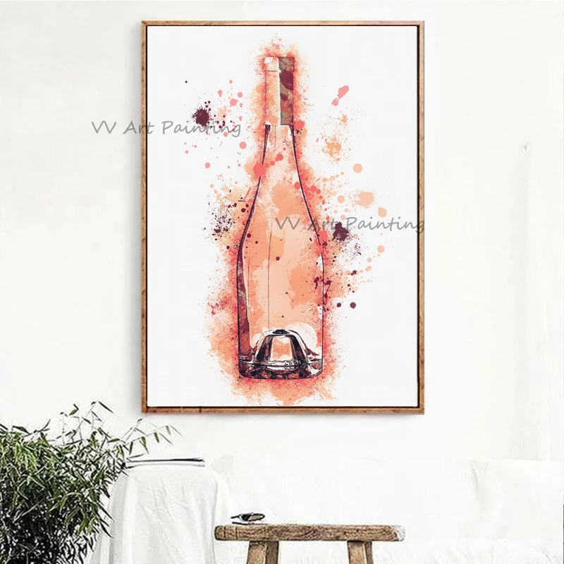 The Beer Graph 100%Handmade Modern Abstract Still Life Oil Painting On Canvas Glass Bottle Oil Painting Living Room Decoration