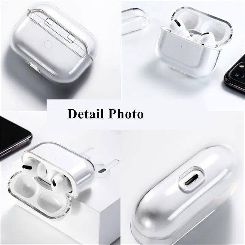 Transparent For Airpods 1 2 3 Cases PC Tpu Protective Bluetooth Wireless Case For Air Pods 1 2 3 Pro Earphone Cover Case