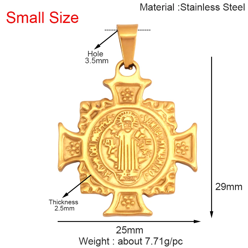 Holy Religious Jesus Virgin Mary Cross Geometry Charm Pendant,Real 18K Gold Plated Jewelry Necklace Supplies K85