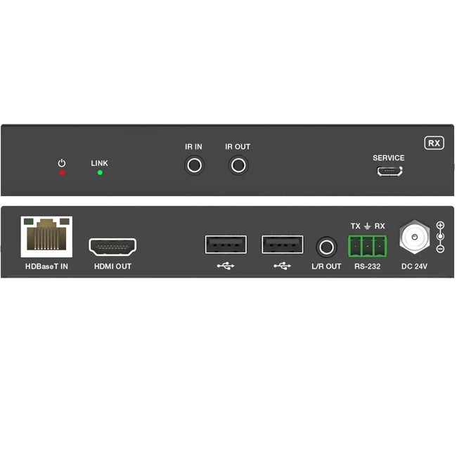 

4K UHD HDMI USB C HDBaseT2.0 Extender Bi-directional IR RS-232 EDID 24V POC for Home Theatre System