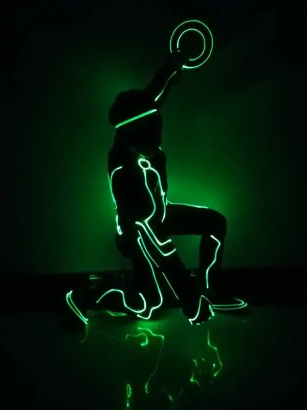 LED Tron Robot Suit Light Up Dance Costumes Luminous Clothing Glowing Dancer Stage Performance Gogo Party Christmas Holiday Sets