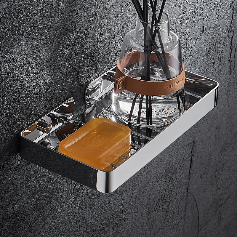 Wall-mounted bathroom soap and sponge storage rack shower gel holder bathroom hardware accessories