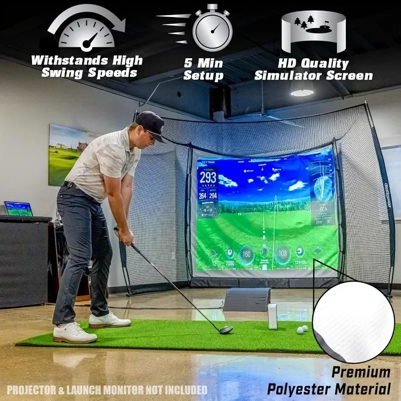 Golf Practice Hitting Net With Hitting Net - Driving Range Or Simulator Screen