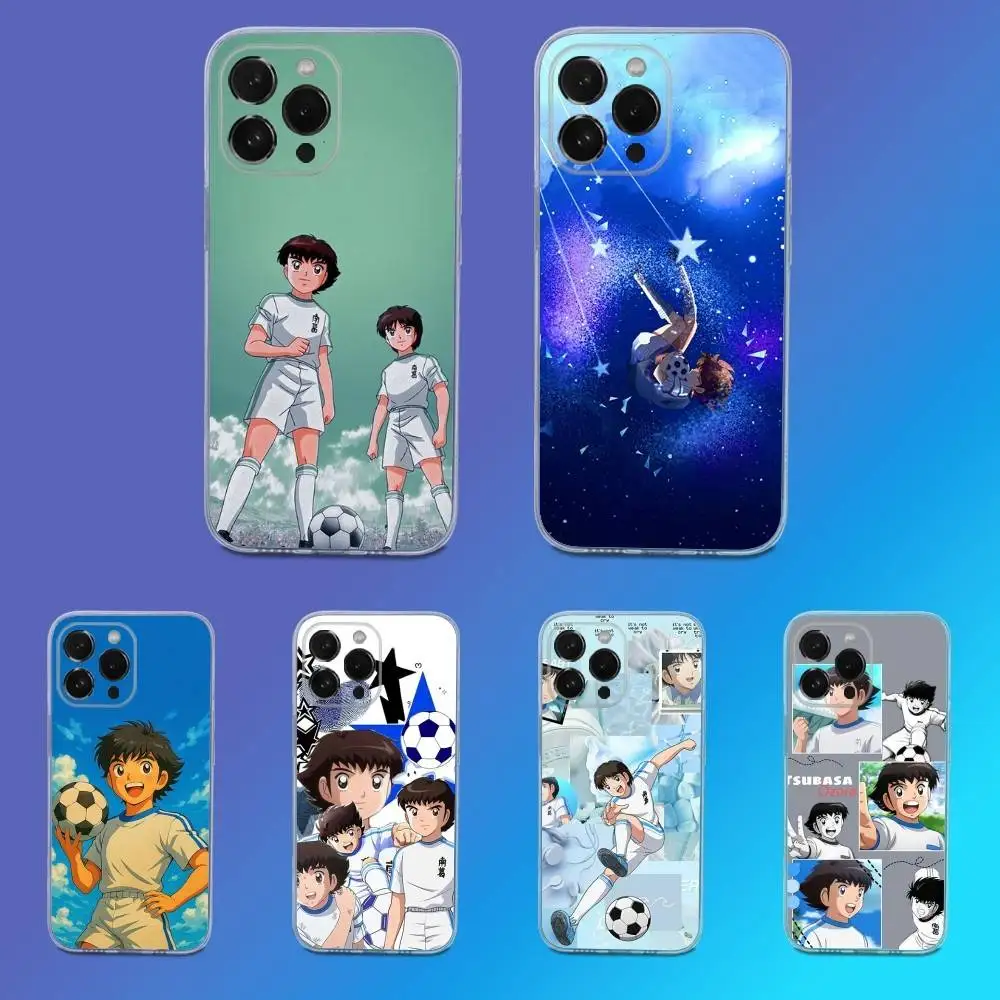 

C-Captains Anime T-Tsubasas Phone Case For iPhone 16,15,14,13,12,11 Pro,Max,Plus,X,XS,XR,SE,Mini Transparent Silicone Soft