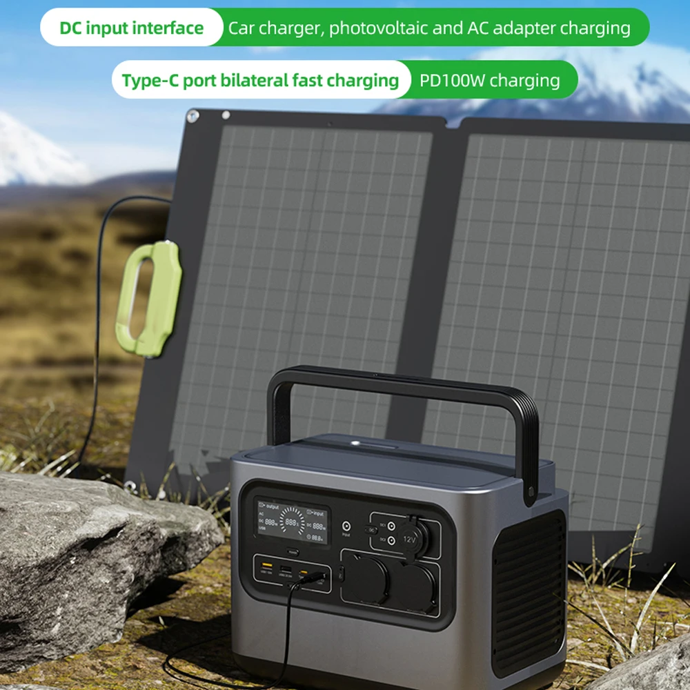 Pisen 220V AC 600W(Peak 1200W) Portable Power Station 540WH Solar Generator 168000mAh/3.74V DC Outdoor Emergency Camping Supply