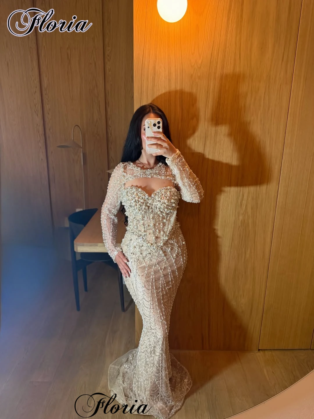 New Elegant Prom Dresses Mermaid Pearls Birthday Party Dresses Evening Gown For Women With Crystal Vestidos De Fiesta Customized