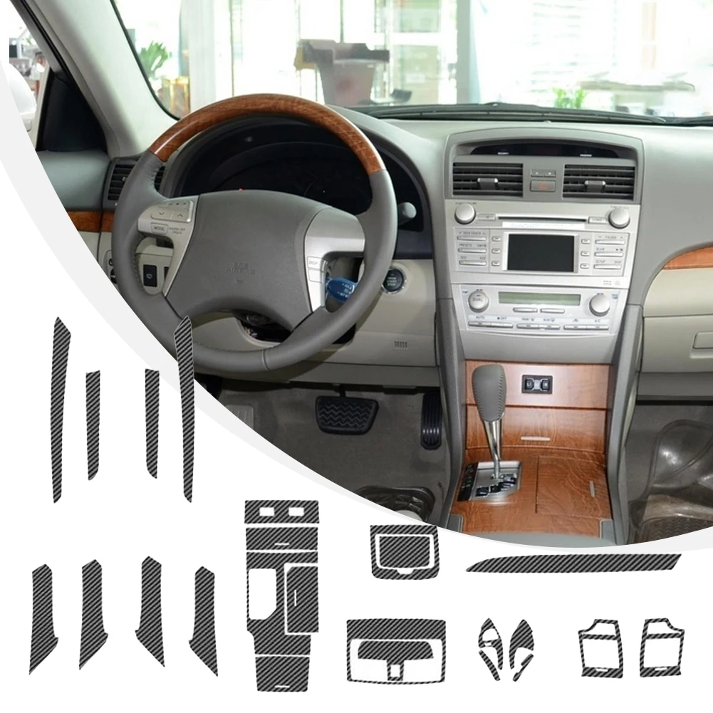 

Trim Car Stickers Interior Cover Decoration For Left-handed Driving Vinyl Waterproof 1 Set 3D Carbon Fiber Kits