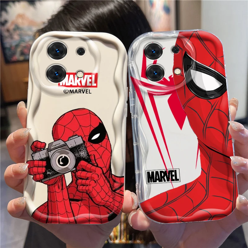

Marvel Avengers Spiderman For Xiaomi Redmi Note 13 12 12S 11S 11 10 9 8 10A 9C 9T Pro Plus 5G Wave Oil Back Phone Case