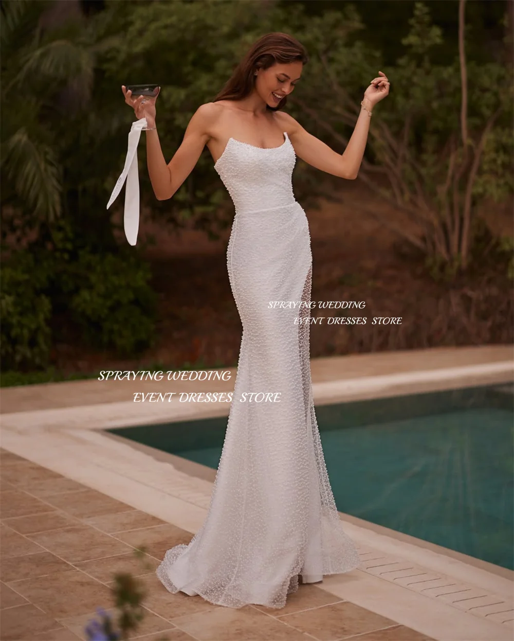 SPRAYING Luxury Mermaid Lace Wedding Dresses O-Neck with shawl Bridal Gown Long Detachable Train Robe De Mariée Customized 2026