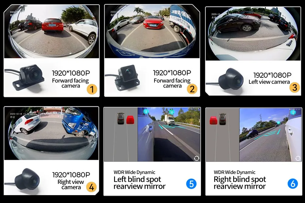 Driintel 1080P Rundumansicht 360 ° Panorama-System 3D-Kamera Auto-Rundumansicht Panoramische Kreisförmige Überwachung DVR-Rekorder – Detail 16