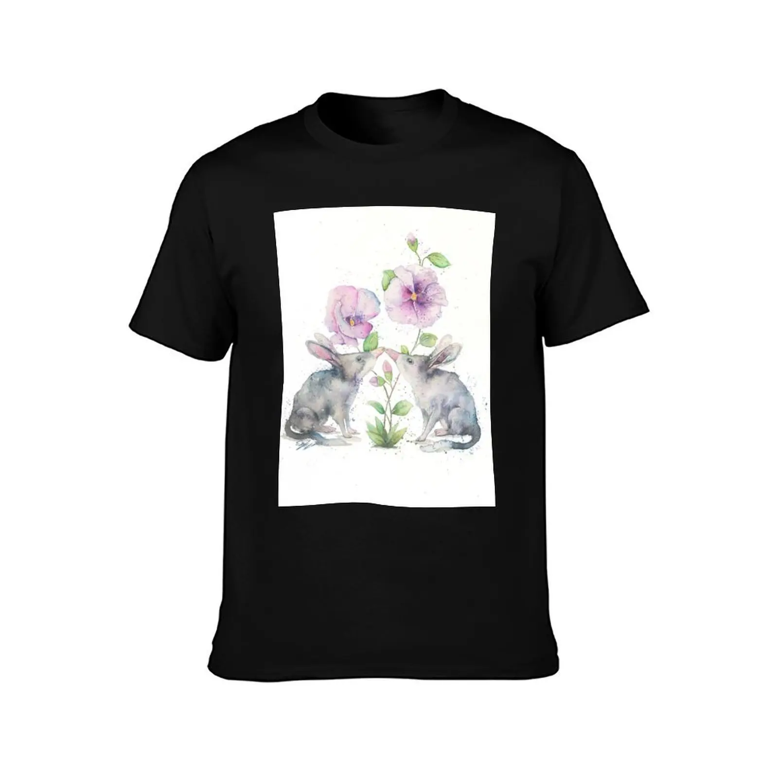 Bilbys and Australian Native Flowers T-Shirt Utility Work Short Sleeve Top T-Shirt