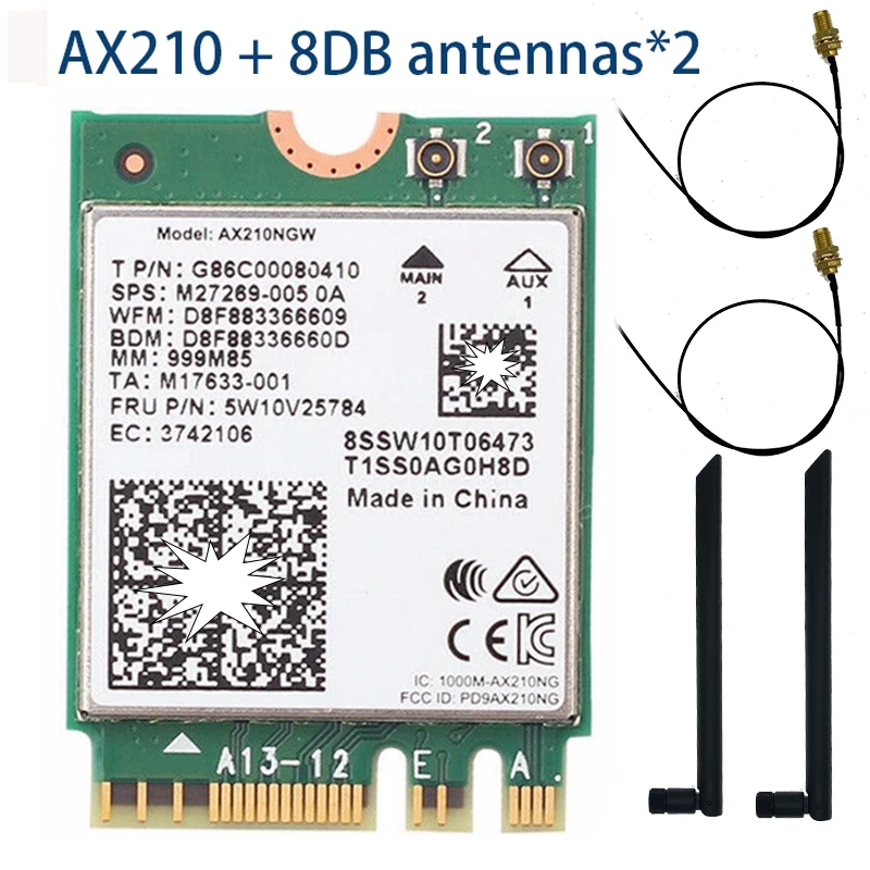 

AX210 AX210NGW l Wireless Dual Band 210NGW ax210ngw 2.4gbps 5gbps 802.11ax WiFi 6E AX210