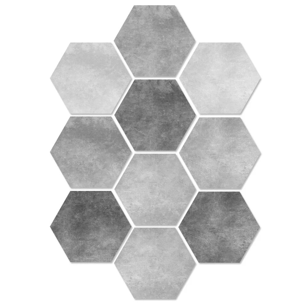 

10 Pcs Waterproof Floor Stickers Bathroom Tile Restroom Decals Adhesive Tiles for Walls Cement Black and White Ceramic