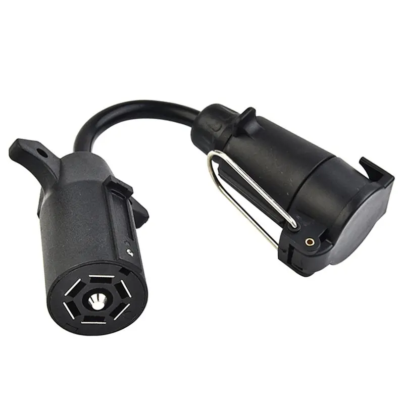 Top Sale Trailer Light Converter(7-Way Blade Socket To 7-Pin Round) US Vehicle European Trailer Adapter
