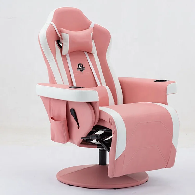 Cheap Home Pink Racing Game Message Chair Cadeira De Jogos Reclining Silla Gamer Rose RGB Gaming Chair Massage Sofa