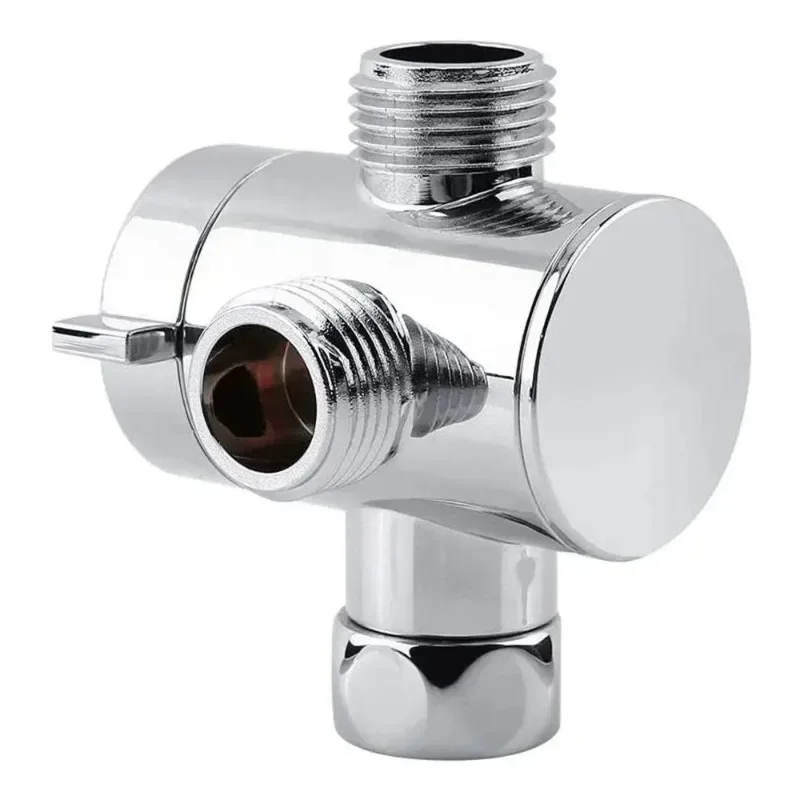 1/2 Inch Bathroom Three Way Connector T-adapter Adjustable Shower Arm Mounted Shunt Diverter Valve For Toilet Bidet Shower Head