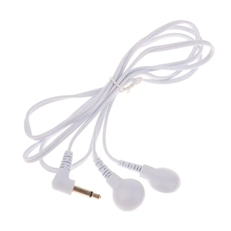 Elektroda do masażu wtyczka przewodu 3.5mm 4 /2 przyciski elektroda przewody przyłączeniowe kable połączeniowe do urządzenie do przezskórnej stymulacji nerwów TENS cyfrowego — zdjęcie 5