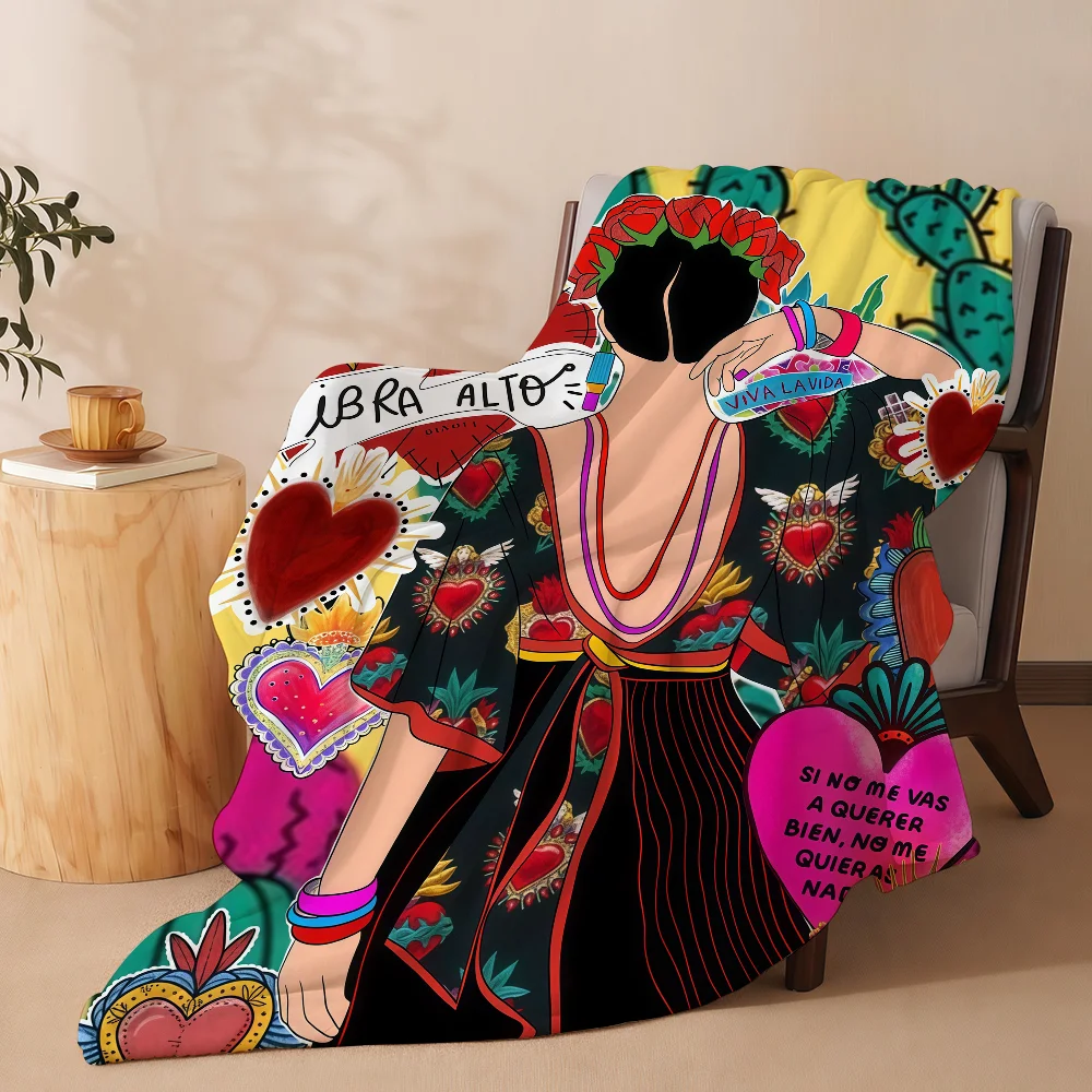 Art F-Frida K-Kahlo-S Paintings Blanket Soft Warm And Thick Perfect For Bedroom Living Room Bed Sofa Camping Picnic Office Gift