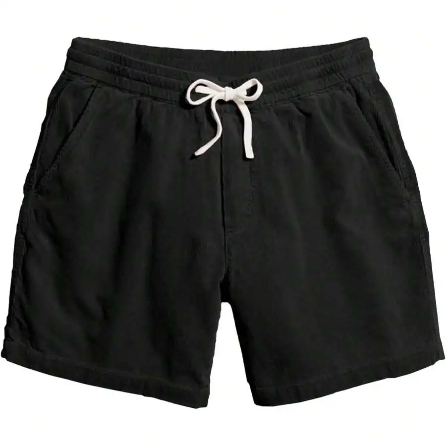 

Mens Corduroy Shorts 5 Inch Drawstring Elastic Waist Lightweight Casual Summer Beach Shorts With Pockets