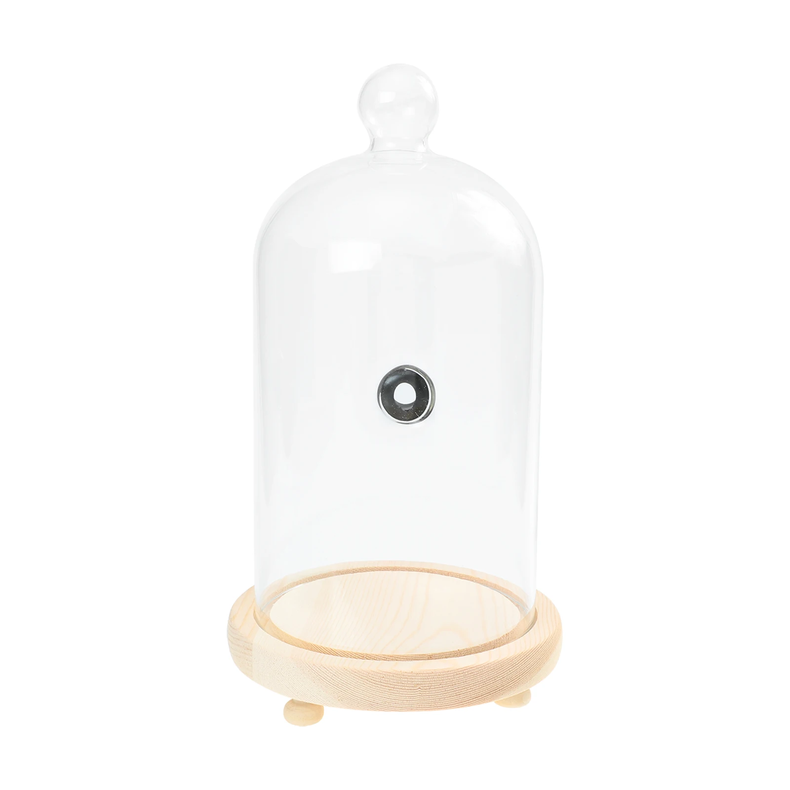 

Tableware Dessert Dome Food Cover Western Cuisine Smoking Cloche Thick Glass Wood Dust Proof Crafted Stable