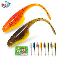 Rosewood 10pcs/Box Fishing Lures Plastic Shad Baits Flat Tail Swimbaits Thick Body Ajing Fishing Bass Sea Crappie Trout Peche