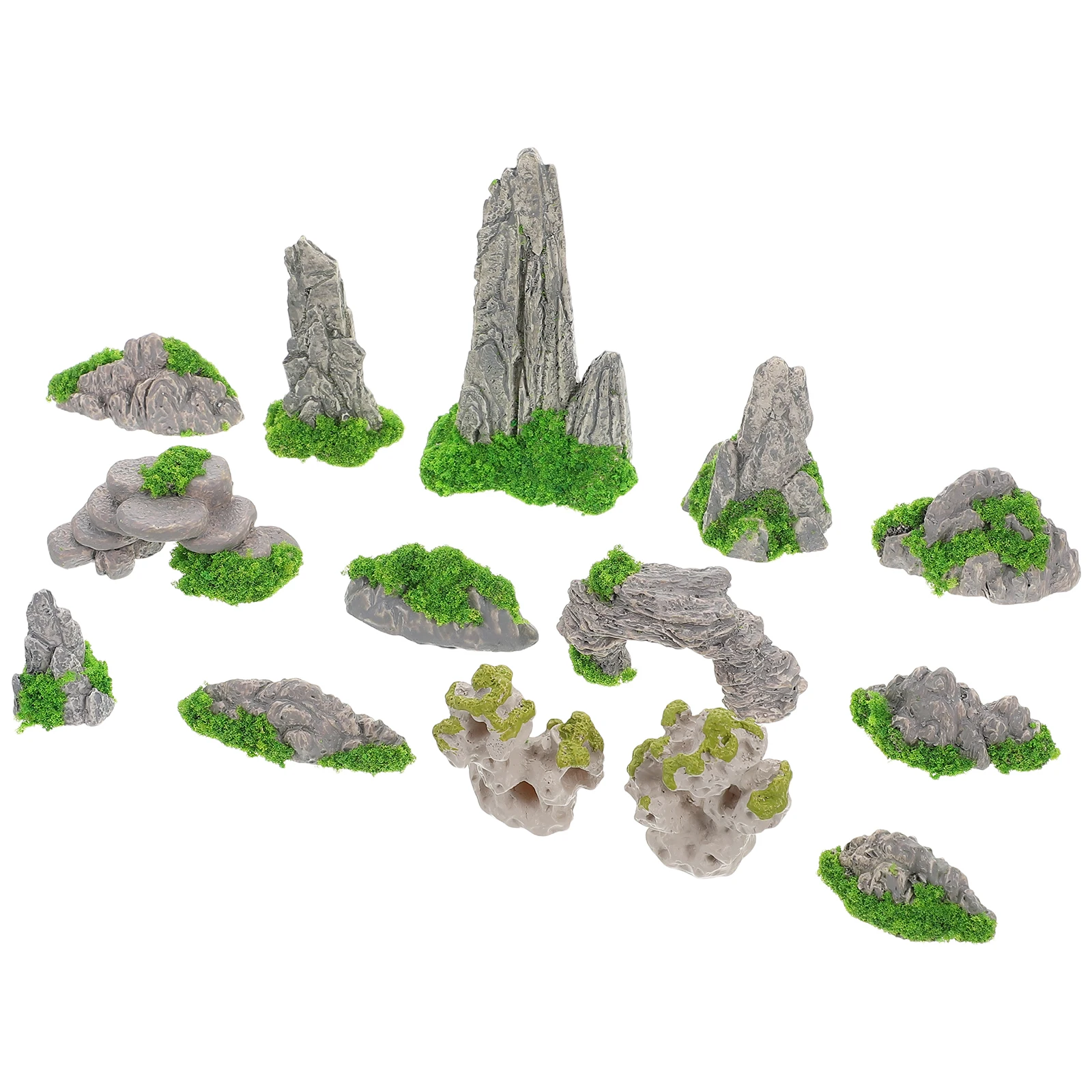 

14 Pcs Micro Landscape Decoration Realistic Mini Garden Ornaments Durable Resin Figurines Bonsai Accessories Kit