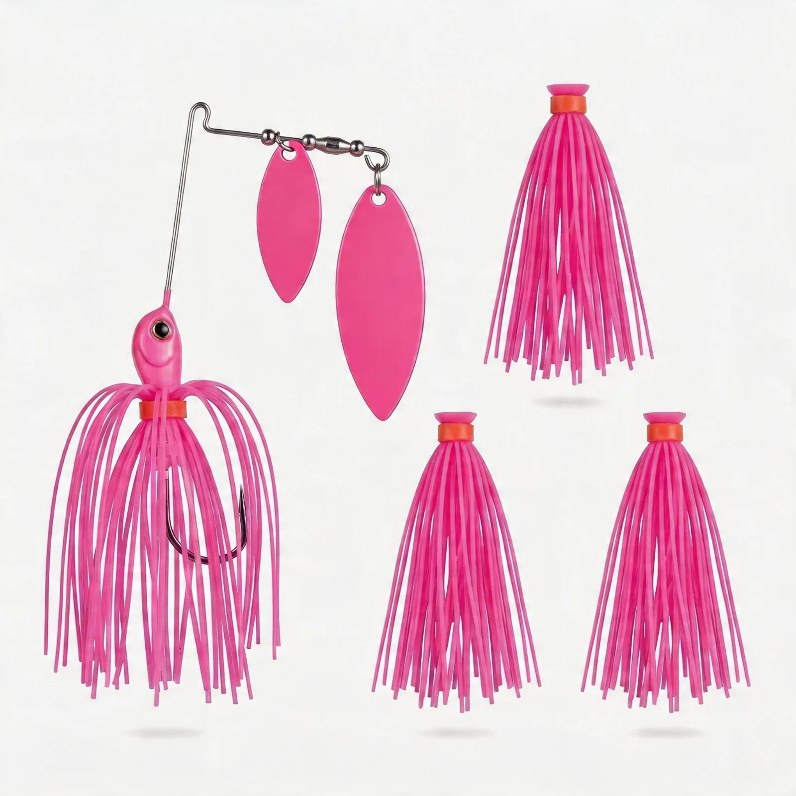 

Goture 10g Spinnerbait Fishing Lure Willow Blades Buzzbait with 3 Replacement Skirts for Bass Pike Freshwater Saltwater Tackle