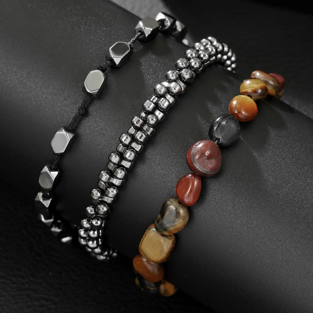 شخصية جديدة حجر الطاقة الرجال دعوى سوار خاص على شكل حجر المرارة الأسود سوار مطرز سوار حار بيع #2