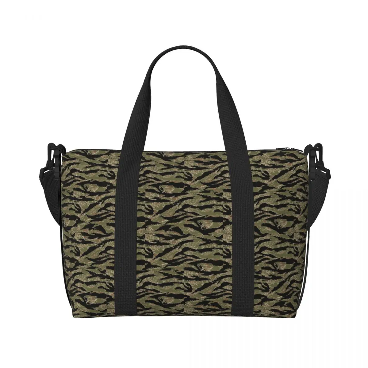 Custom Tiger Stripe Camo Beach Tote Bag Women Extra Large Gym Carry On Military Tactical Camouflage Travel Shopping Bags