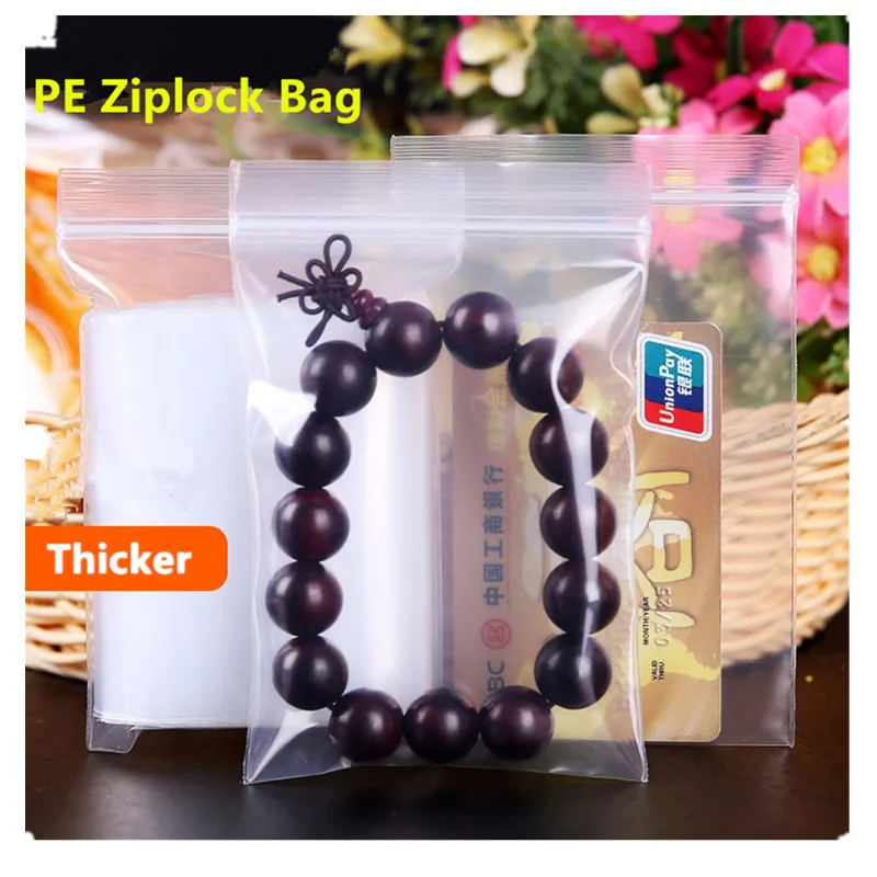 100 Stück durchsichtige, verdickte PE-Selbstversiegelungsbeutel, wiederverschließbare Zip-Lock-Plastikbeutel für Snacks / Kleidung / Reisen / Buchverpackungen – Detail 11