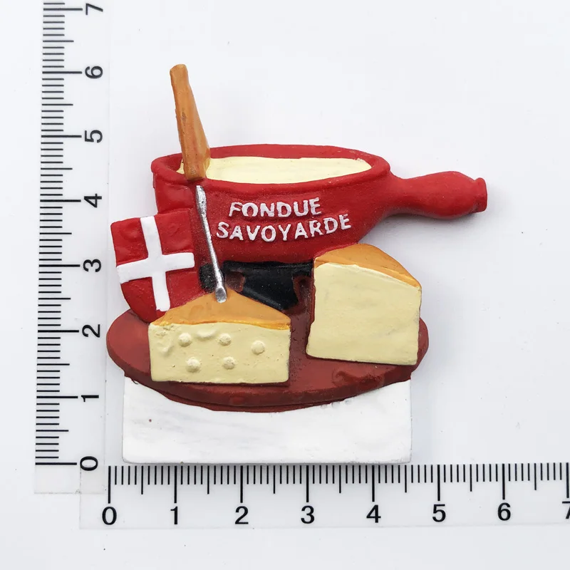 Handmade Painted Switzerland Holland Cheese Fondue 3D Fridge Magnets Tourism Souvenirs Refrigerator Magnetic Stickers