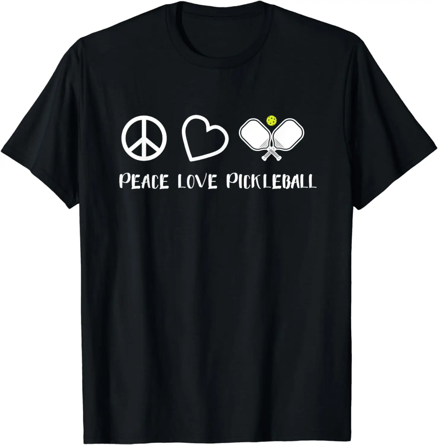 Peace Love Pickleball Funny Pickleball Paddle Player Gift T-Shirt  Streetwear  T Shirts for Men  Graphic T Shirts